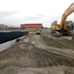 Обратная засыпка пазух котлована песком на ЖК «Корней» - 3